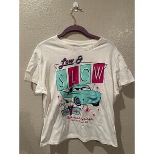 NWOT Disney Pixar Cars Low and Slow Flo’s V-8 Cafe Radiator Springs Tee M XL